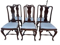 6 HIGH BACK QUEEN ANNE CHAIRS