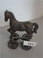 Cast Iron Horse on wagon