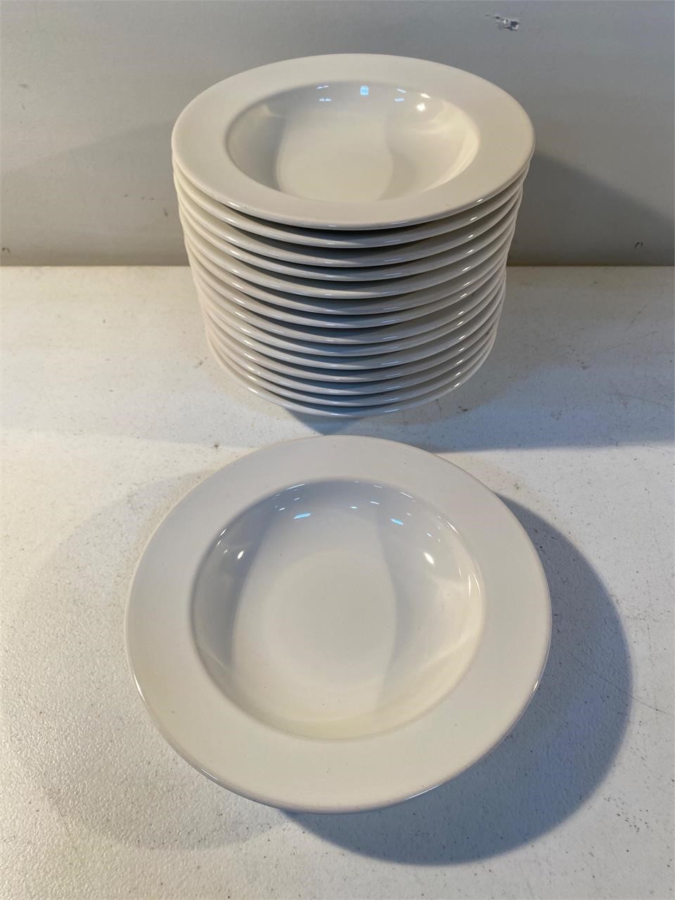 (15) Ikea 9in soup bowls. White. Used