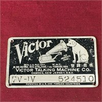 Victor Phonograph Product ID Plate (Antique)