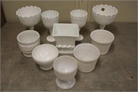 Assorted Milk Glass