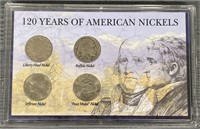 (4) 120 Years of American Nickel Coins