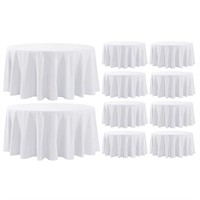 Aocoz 10 Pack White Round Tablecloth 120 Inch