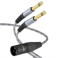 JOLGOO XLR to Dual 1/4 TS Y Cable  3.3ft