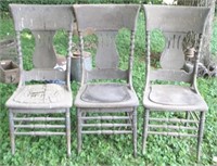 Lot of 3 Antique Chairs - 41" x 18" x 17"