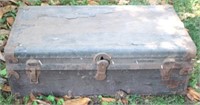 Antique Flat-Top Trunk with Contents