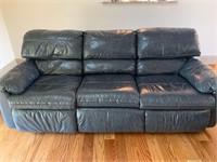 Blue Leather "PeopLoungers" Reclining Couch