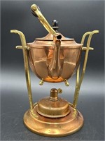 COPPER AND BRASS KETTLE WITH BURNER