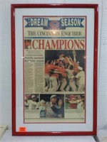 Cincinnati Enquirer front page framed 1990