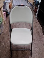 Metal framed folding chair plastic seat