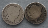 2 1900-O Barber Silver Half Dollars
