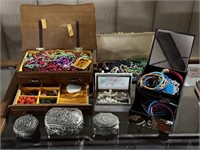 COSTUME JEWELRY AND JEWELRY BOXES INCLUDING