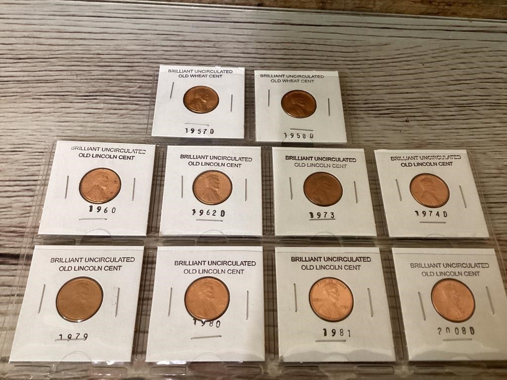Old wheat cent and old Lincoln cent