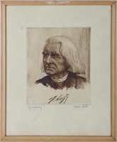 FRANZ LISZT BY FERDINAND MICHL LITHOGRAPH