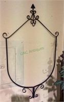 Metal shield style sign holder measures 46x26