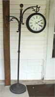 METAL CLOCK & THERMOMETER* PLANT HANGER/STAND
