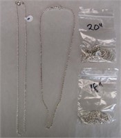 (6) 925 Silver Plated Chains 22" - 20" & 18"