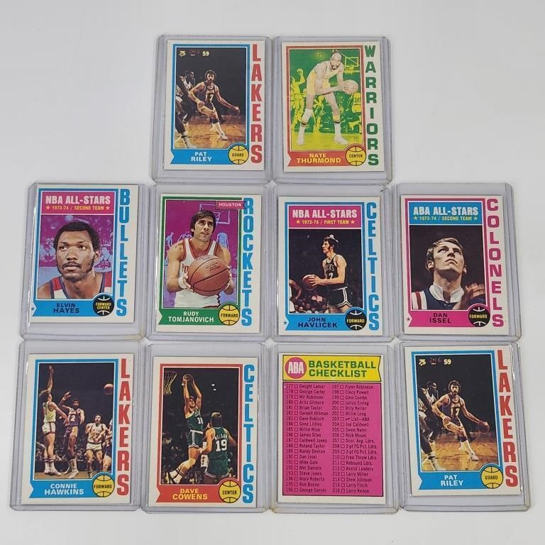 10) 1974-75 TOPPS BASKETBALL CARDS