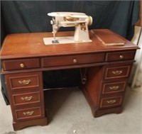 Singer sewing machine sewing desk vintage desk is