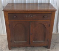 (AD) Vintage Wooden Accent Table with Storage.