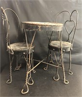 Child`s ice cream table and chairs