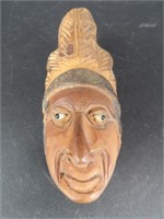 Hand Craved Native American Pipe - Indian Head