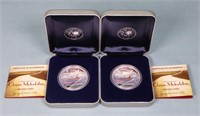 (2) Indian Motorcycle Silver Proof Coins