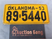 1953 Oklahoma Bike Plate