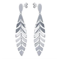 Sterling Silver- Dangling Leaves Earrings