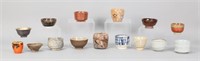 15 Japanese Pottery Sake Cups