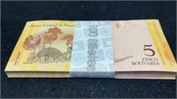 100 Venezuelan 5 Bolivares In Original Wrapping (