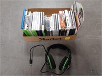 XBOX & PS3 GAMES W/ HEADSETS