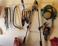 CONTENTS OF PEG BOARD, LAWN TOOLS