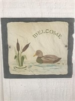 Duck Welcome Wall Hanging Slate