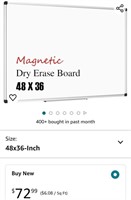 XBoard Magnetic Whiteboard 48 x 36, White