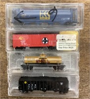 4 N gauge freight cars
