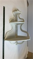 3 tier corner mounted wall shelf