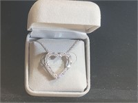 .925 Silver Pendant-Heart Shaped w/ CZ's