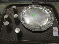 800 SILVER TRAY & CUPS