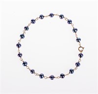 Jewelry 14k Gold & Blue Pearl Bracelet