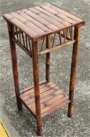 Vintage bamboo plant stand 13x29