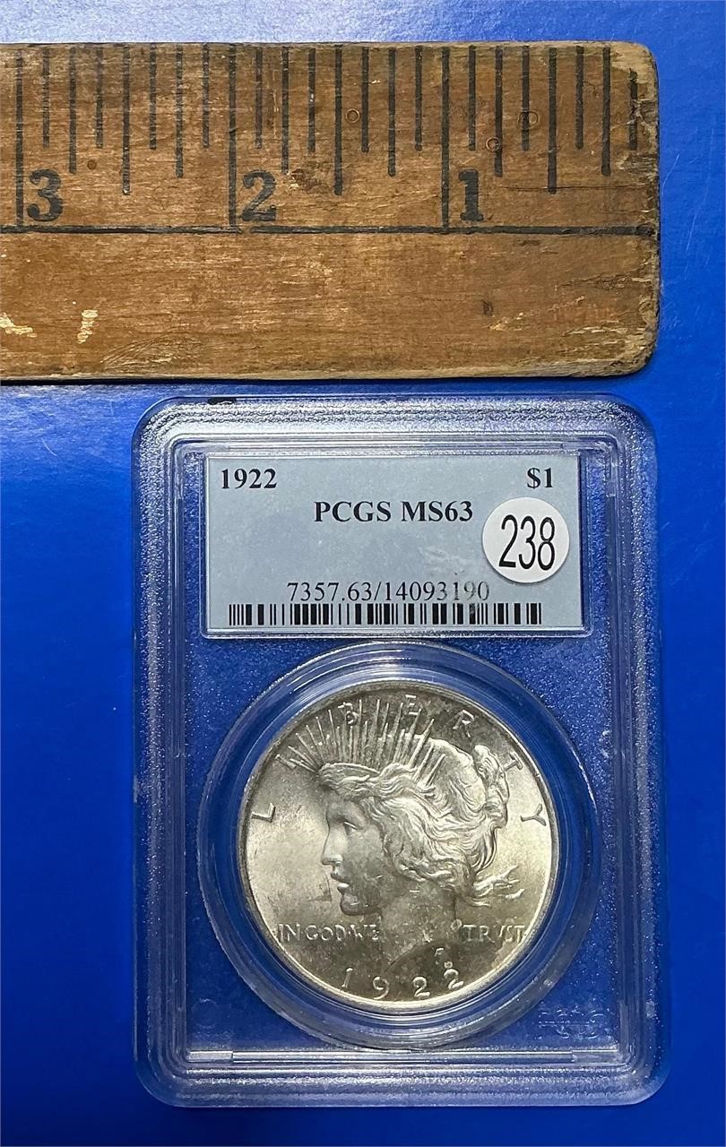 1922 Graded Peace Dollar