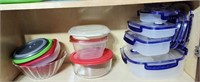 Contents of storage bowls on shelf