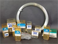 Mustad Fish Hooks in Various Sizes & Fishing Line