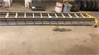Lot of aluminum extension ladders