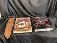 COFFEE TABLE BOOKS & LEATHER KNIFE HOLDER