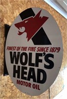 Wolf’s Head Motor Oil Flange Sign