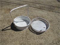 2 White Washed Baskets