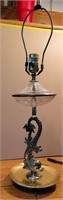 Vtg Alsy Brass & Crystal Table Lamp Coi Fish Works
