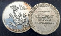 (2) 1 Troy Oz. Silver Rounds: